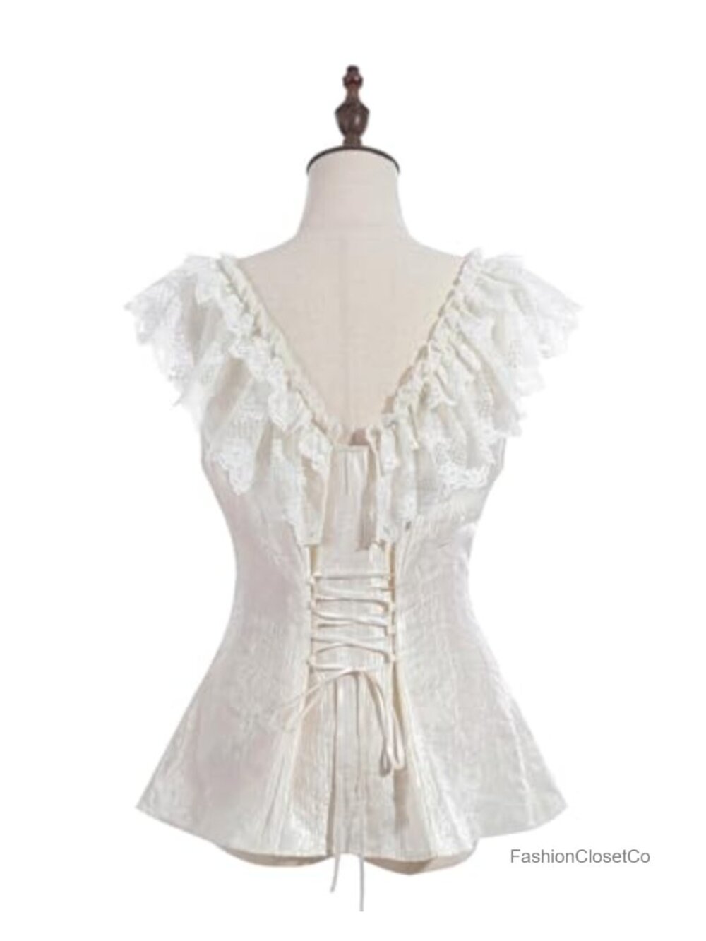 Victorian Blouse Women Lace Up Edwardian Medieval Renaissance Pirate Top - Picture 2 of 6